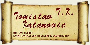 Tomislav Kalanović vizit kartica